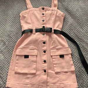 H&M - pink pinafore denim dress